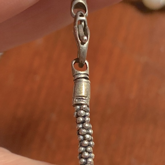 Lagos Silver/Gold Luna 925 Caviar Pearls Necklace 18"L - Picture 7 of 8